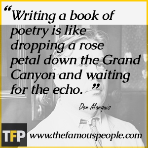 Writing a book of poetry is like dropping a rose petal down the Grand Canyon and waiting for the echo. Writing a book of poetry is like dropping a rose petal down the Grand Canyon and waiting for the echo.